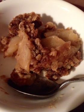 Came home to a bowl of apple crisp. Yum.