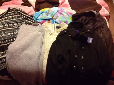 Did some shopping at Midtown and bought a dressy coat, a bomber jacket, some sweats, two tops, and a backpack purse.